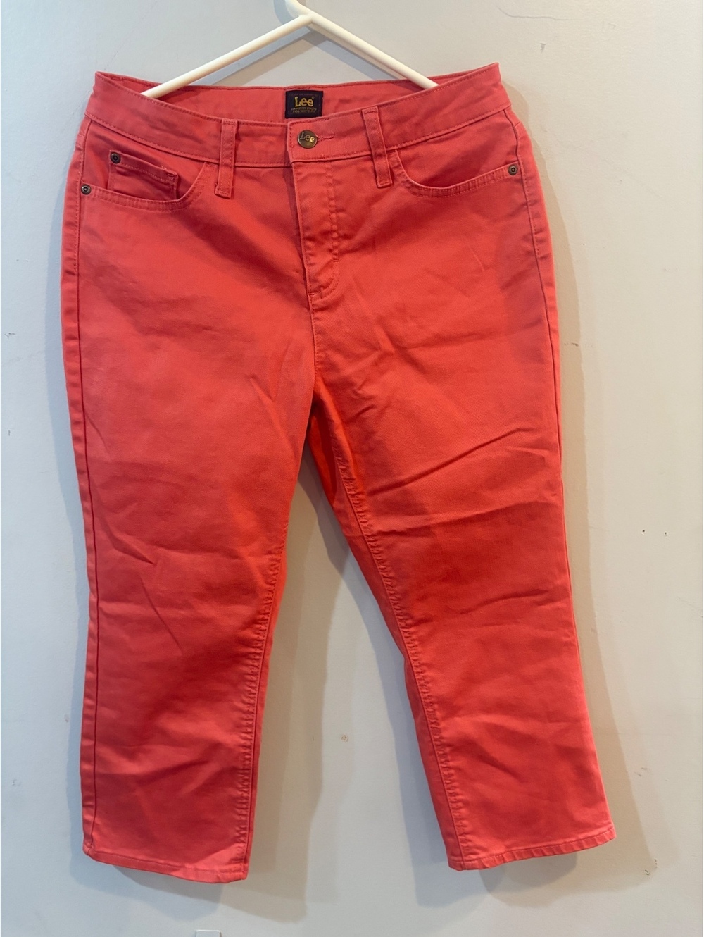 Lee Women's Coral Colored Cotton Blend Pants Size 12M